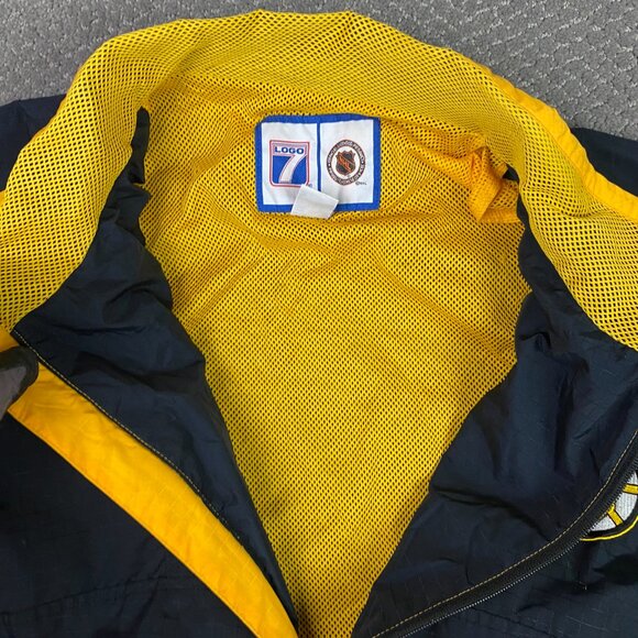 Boston Bruins Jacket Men's XL Black Vintage Logo 7 Windbreaker 90s NHL Hockey - Picture 7 of 11